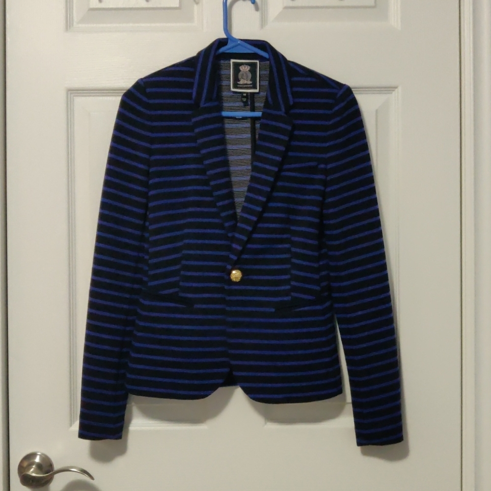 Juicy Couture black and purple striped blazer
